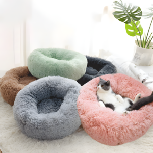 Plush Donut Cat Bed